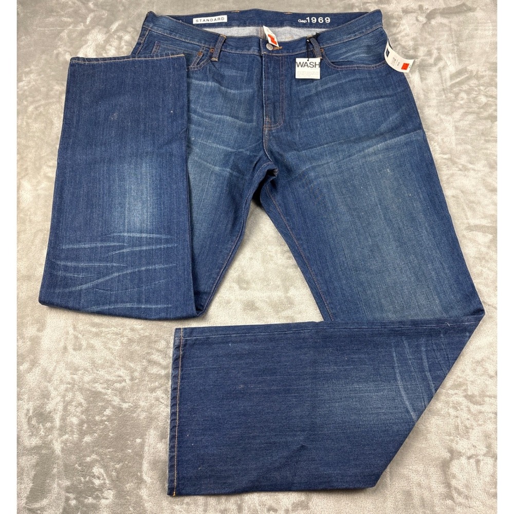 Y2K Gap 1969 Standard Straight Leg Blue Jeans Mens 40x36 Medium Wash Denim Pants